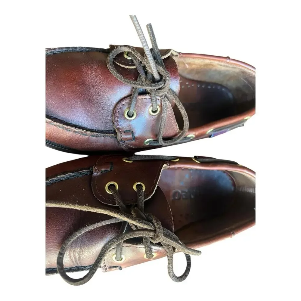 Sebago Schooner Brown Oiled Waxy Deck Shoes Women’s Size 7 Preppy Outdoor